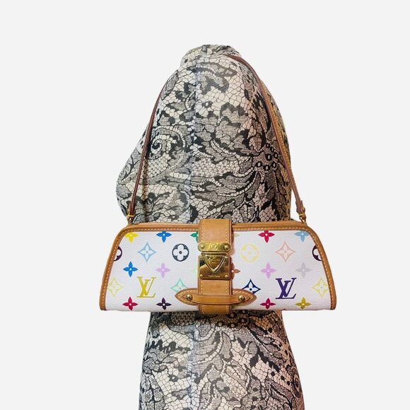 LOUIS VUITTON Murakami Multicolor Shirley White Shoulder Bag LV Monogram Small - Picture 2 of 16